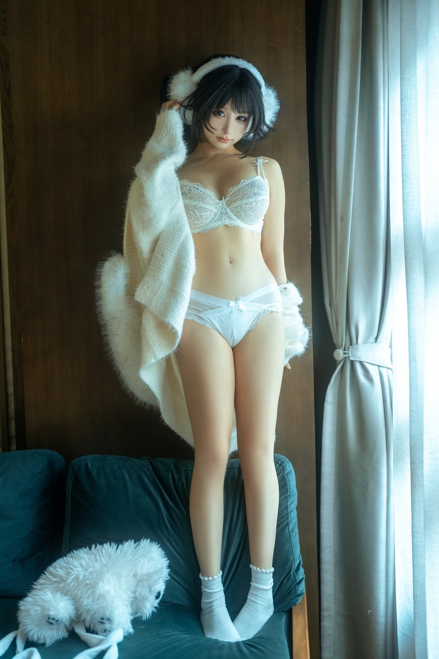 蠢沫沫cos白毛衣写真,清新日常风图集赏析 蠢沫沫cos白毛衣写真,清新日常风图集赏析